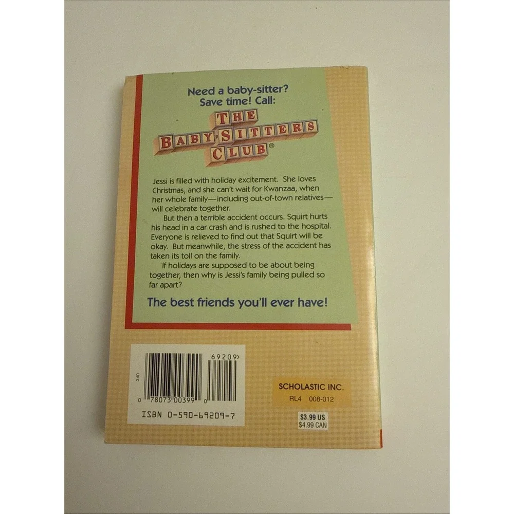 1996 The Baby-Sitters Club Happy Holidays‎ Jessi Book #103 by Ann Martin 1st Ed